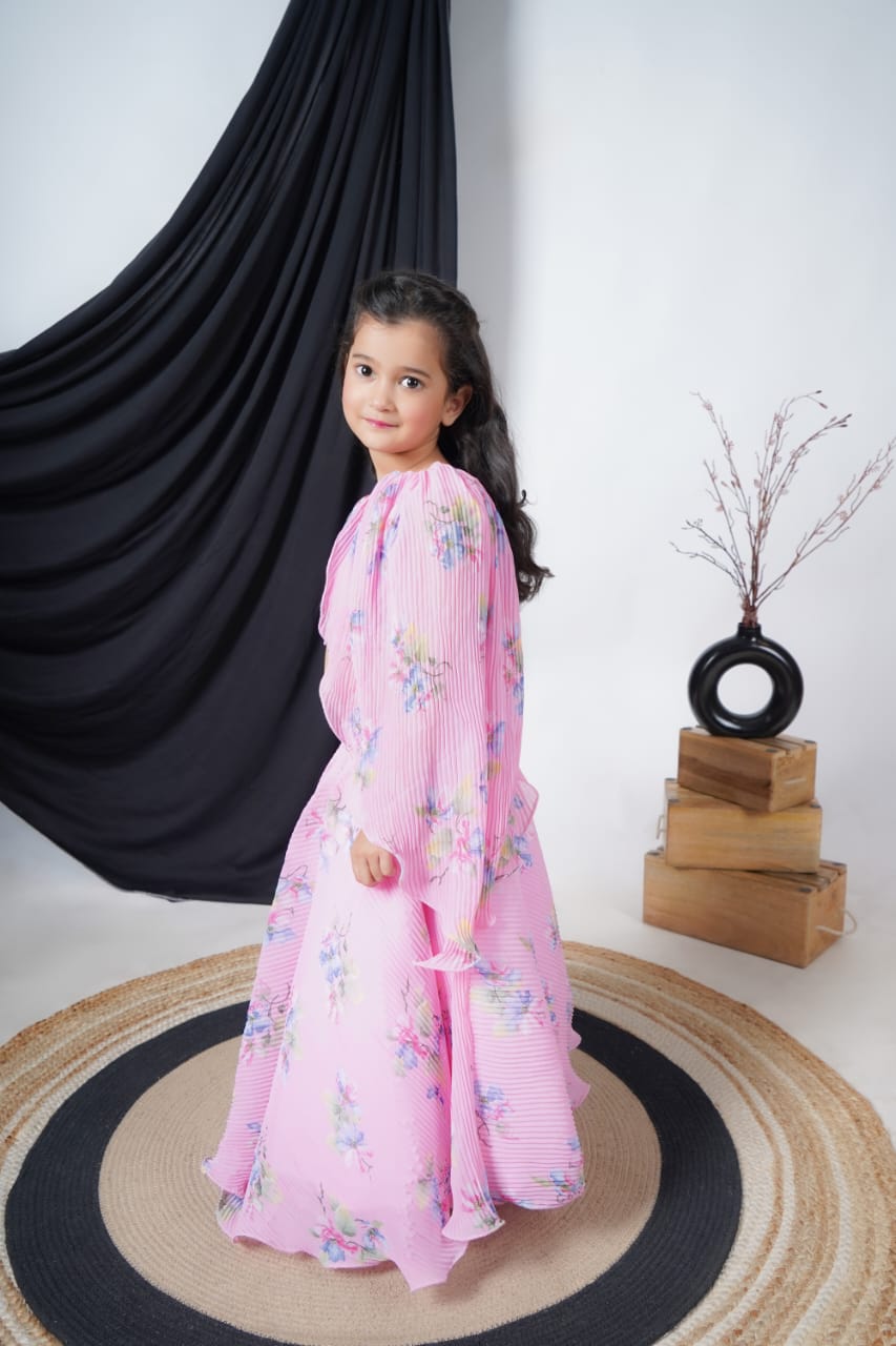 Pink Printed Lengha Choli