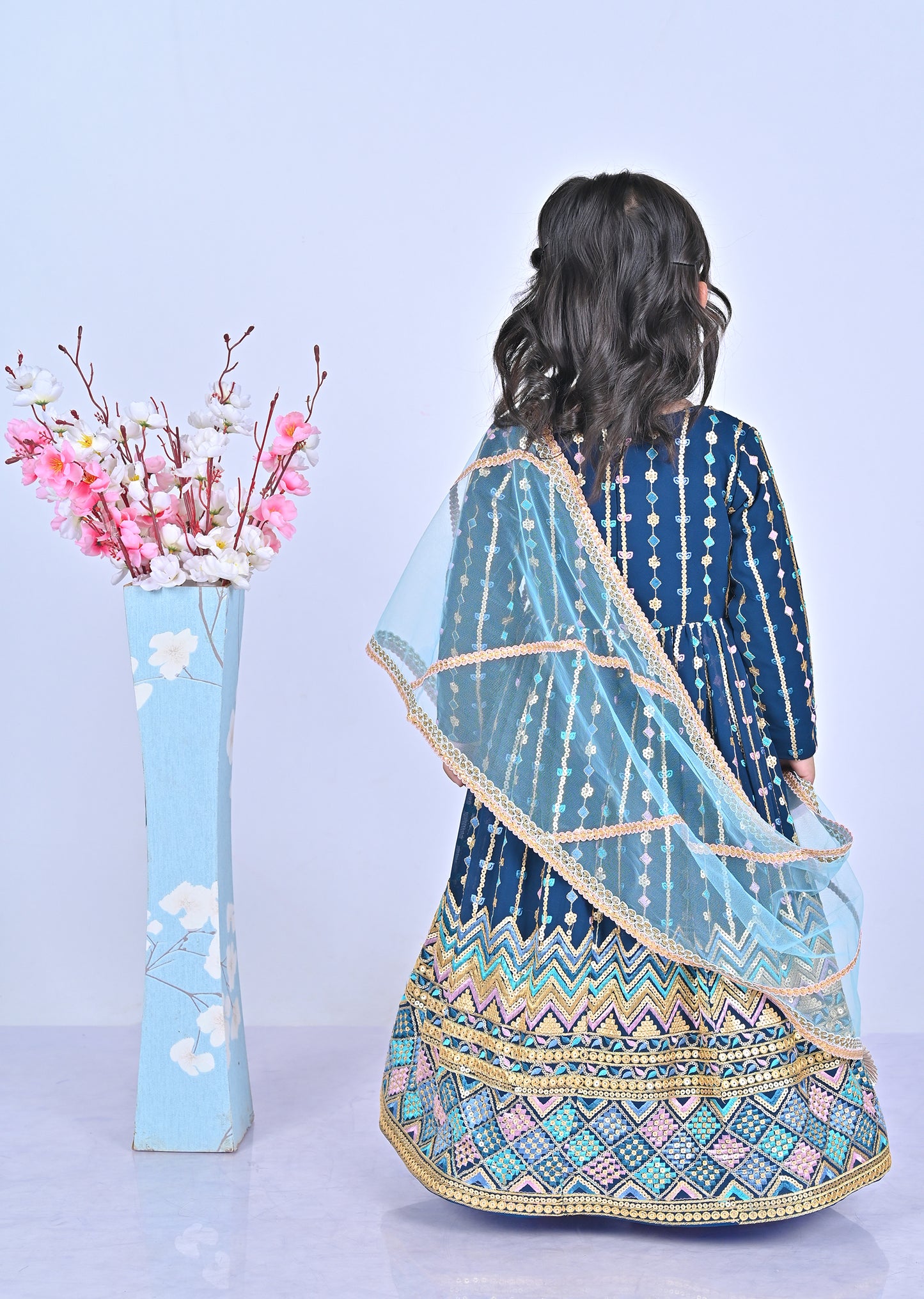 Petrol Blue Anarkali