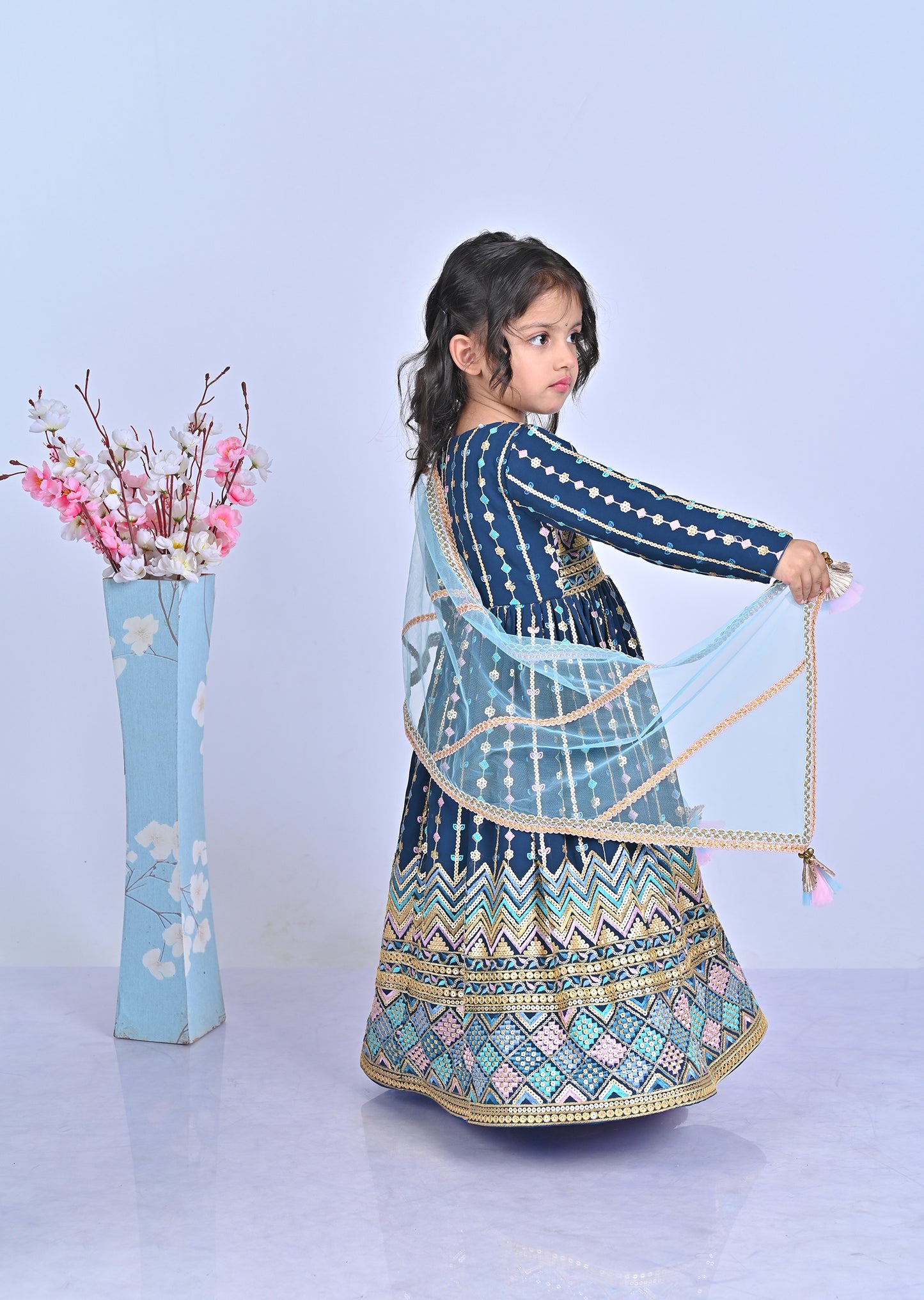 Petrol Blue Anarkali