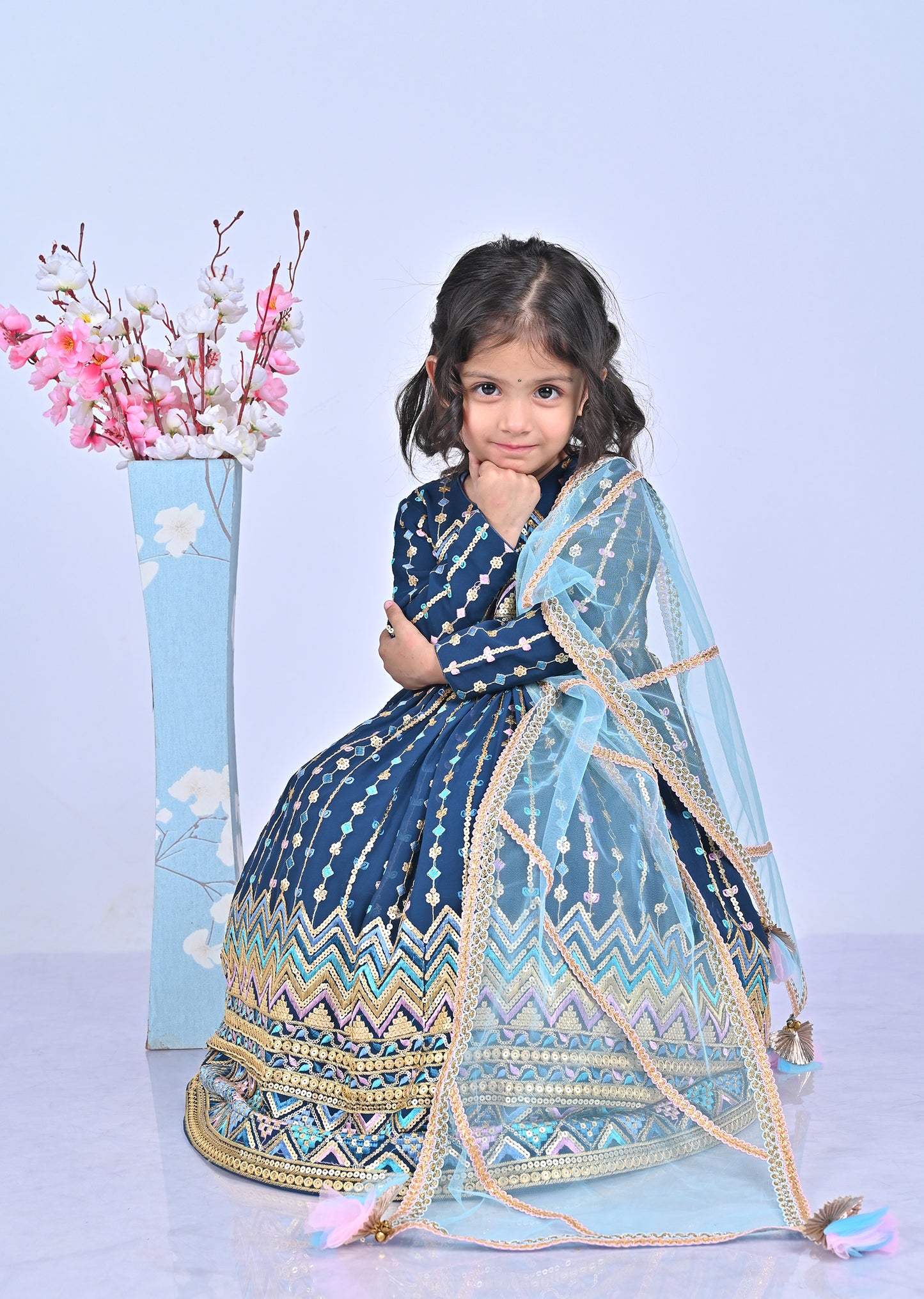 Petrol Blue Anarkali