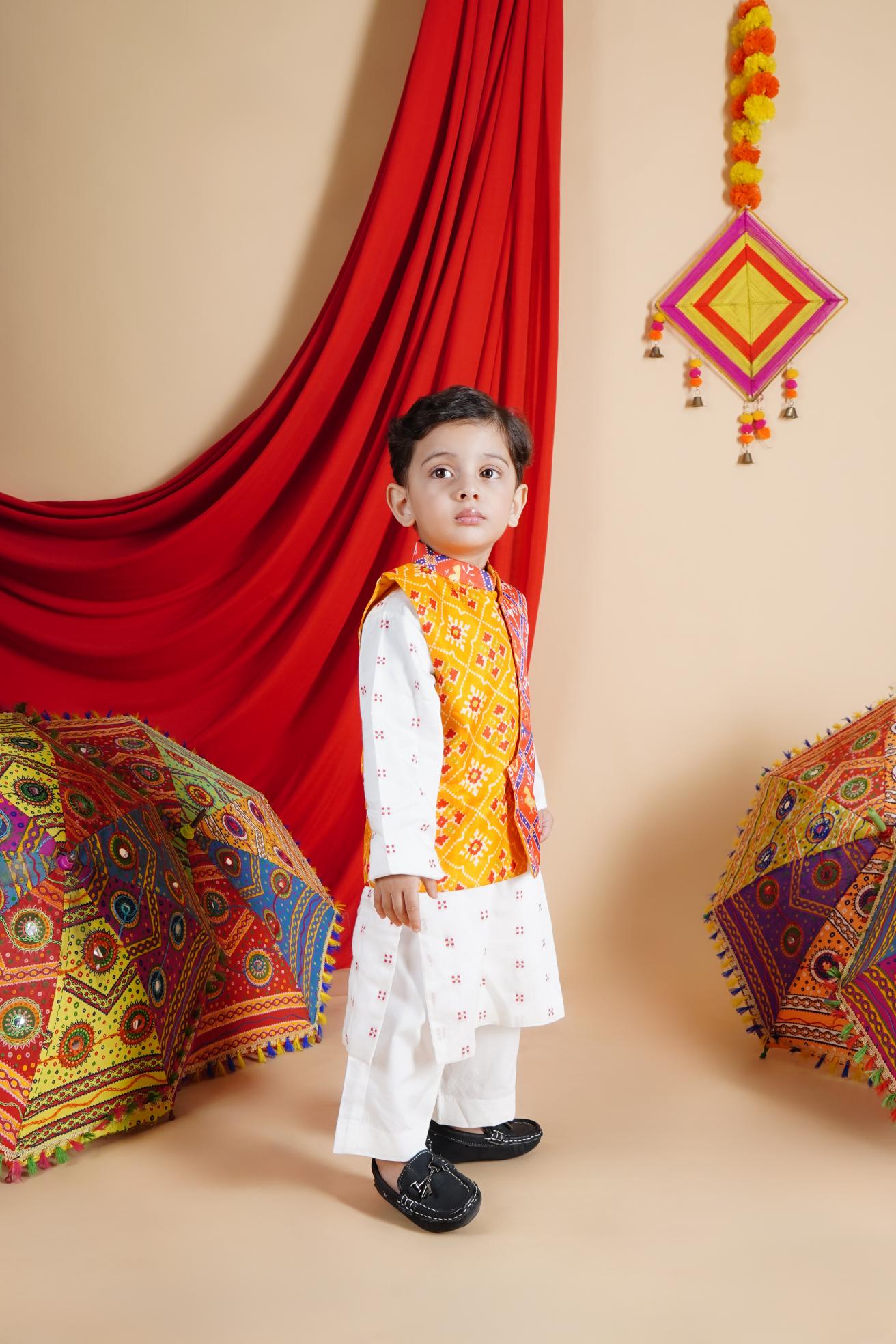 Multicolour Jacket Red Chanderi Red Buti Kurta Pant