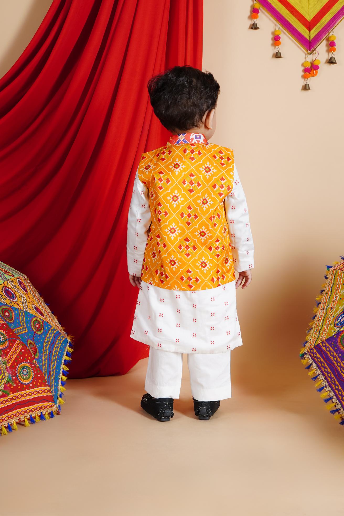 Multicolour Jacket Red Chanderi Red Buti Kurta Pant