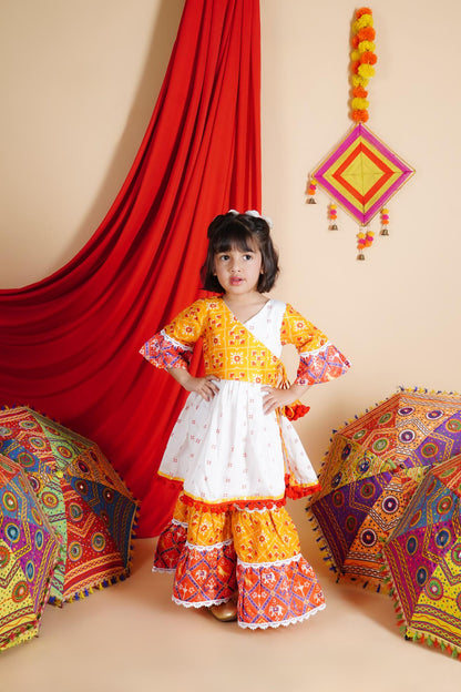 Multicolour Chanderi Kurti Sharara