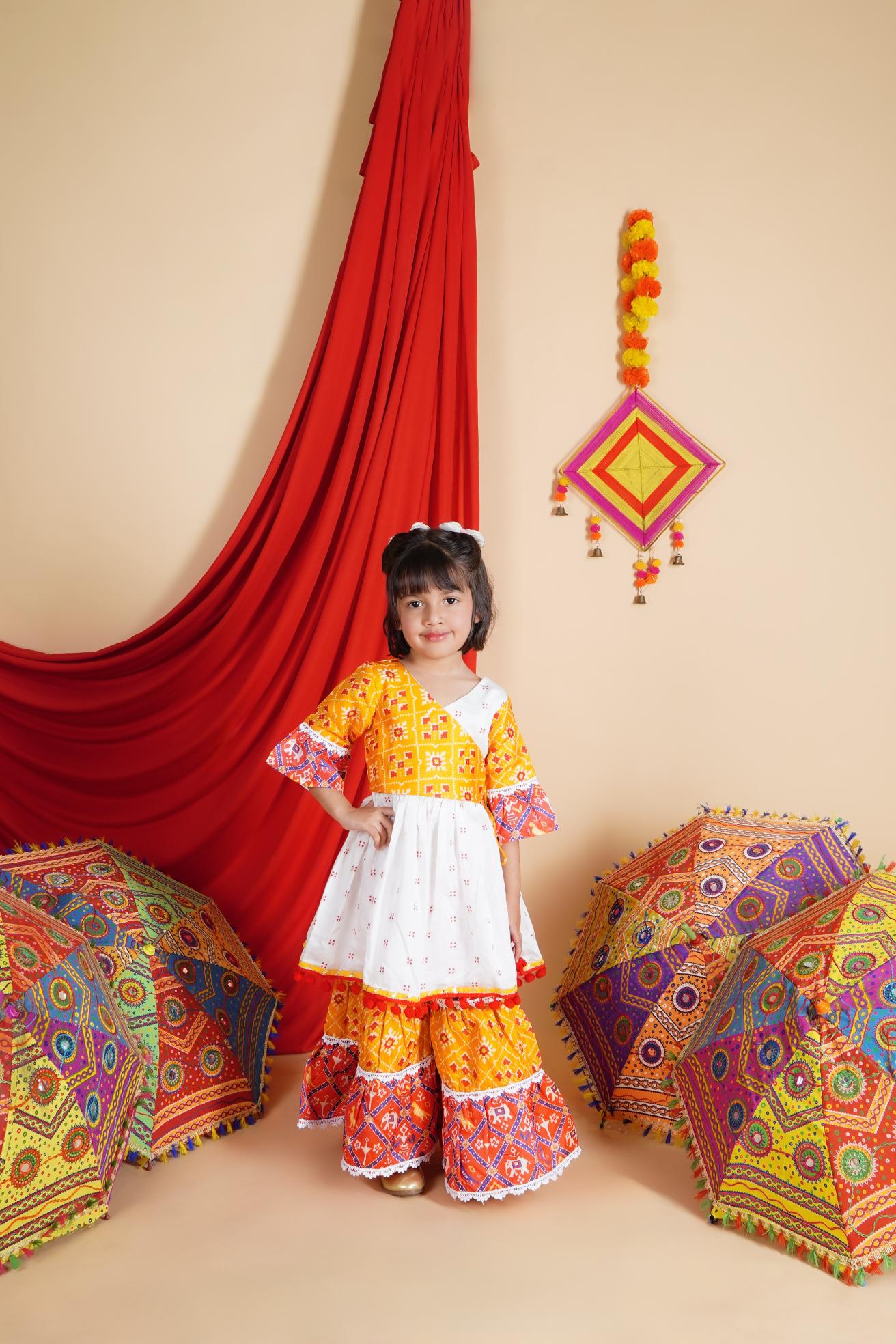 Multicolour Chanderi Kurti Sharara