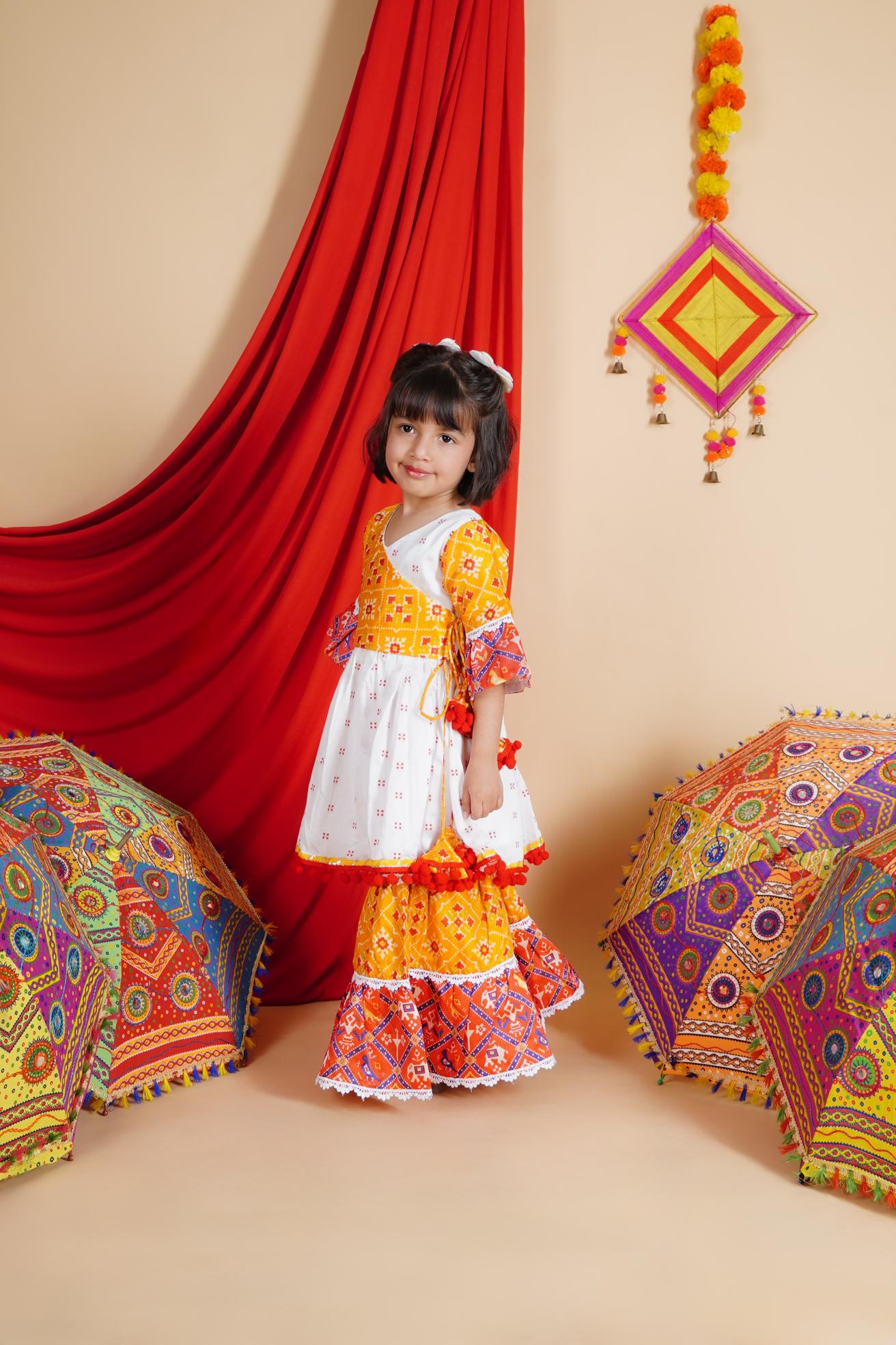 Multicolour Chanderi Kurti Sharara