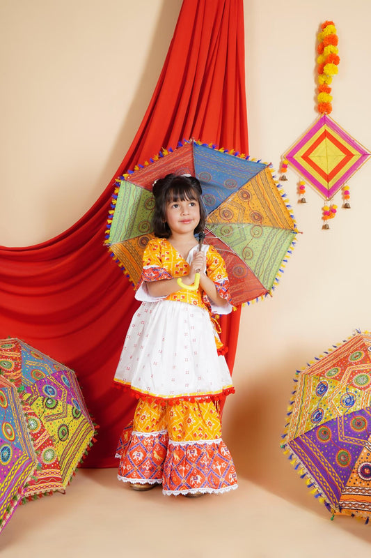 Multicolour Chanderi Kurti Sharara