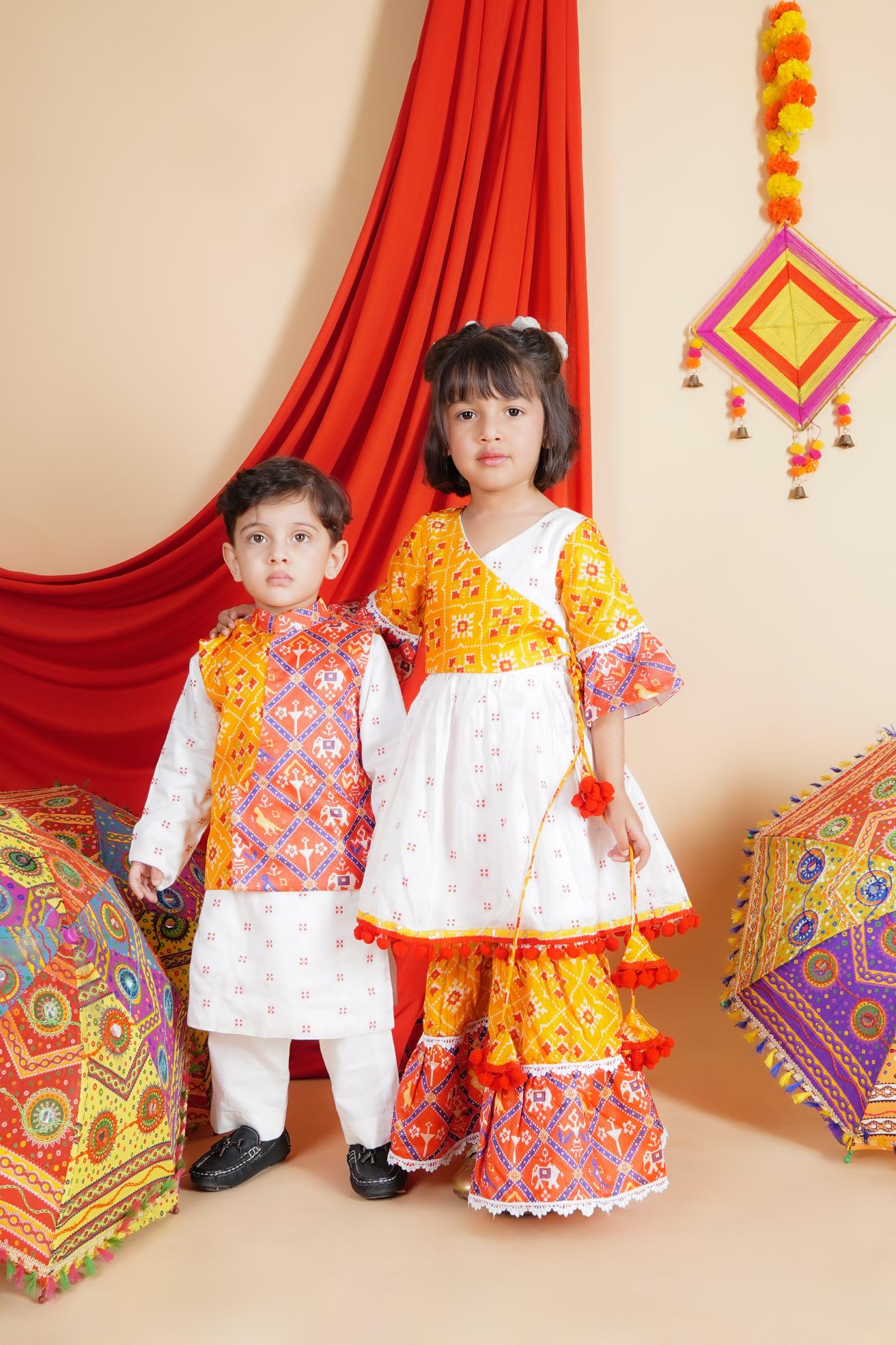 Multicolour Chanderi Kurti Sharara