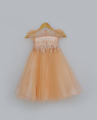 Peach Embroidery Gown