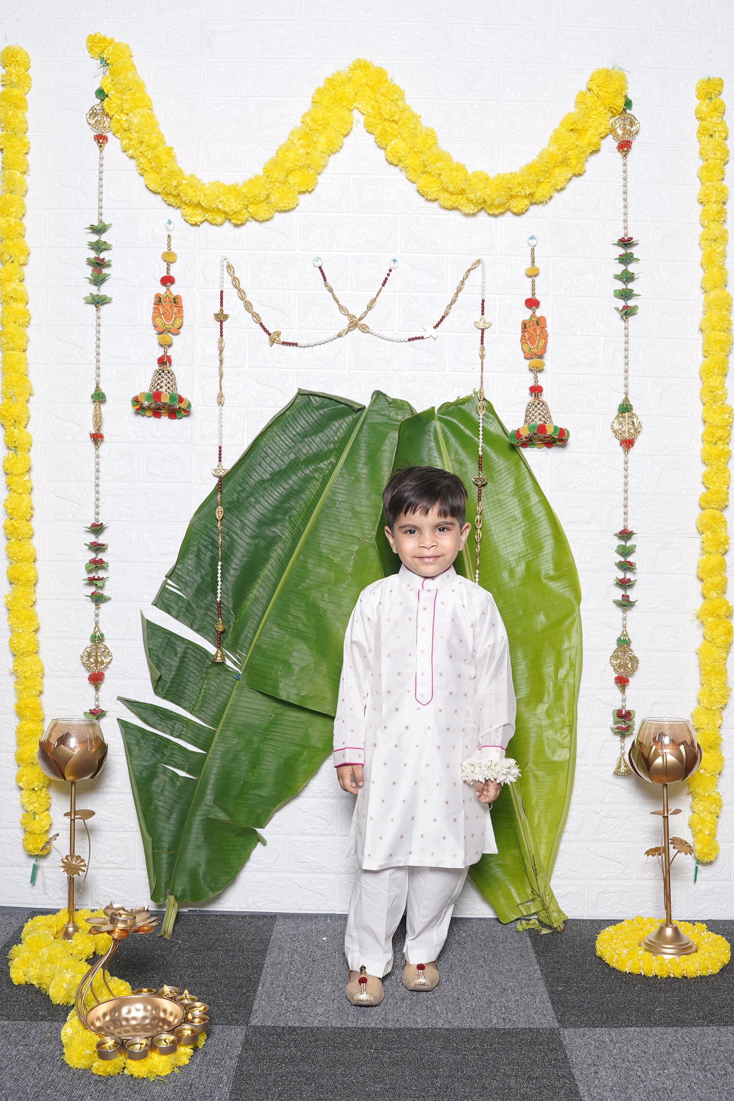 Pink White Chanderi Kurta Pant