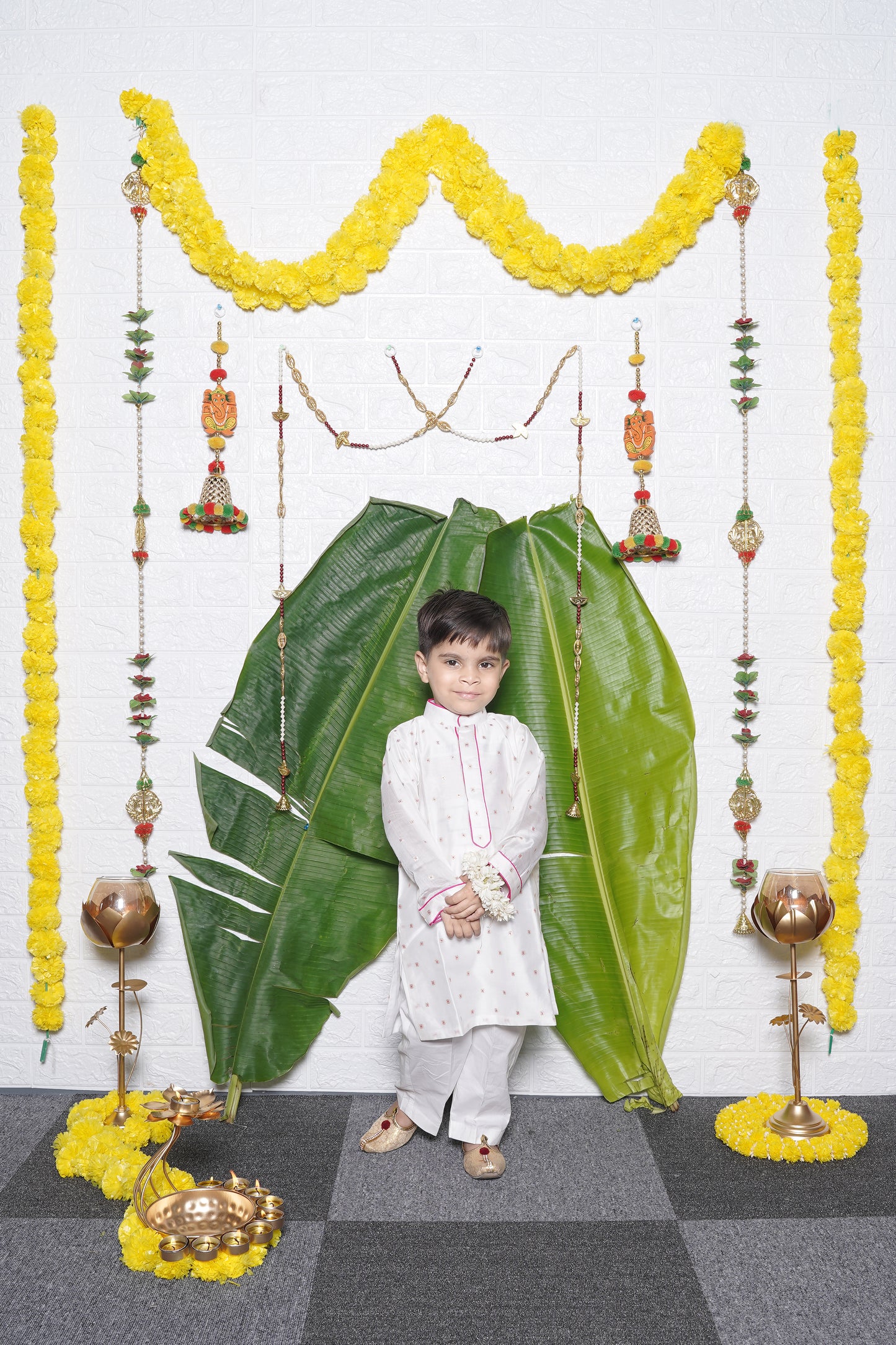 Pink White Chanderi Kurta Pant