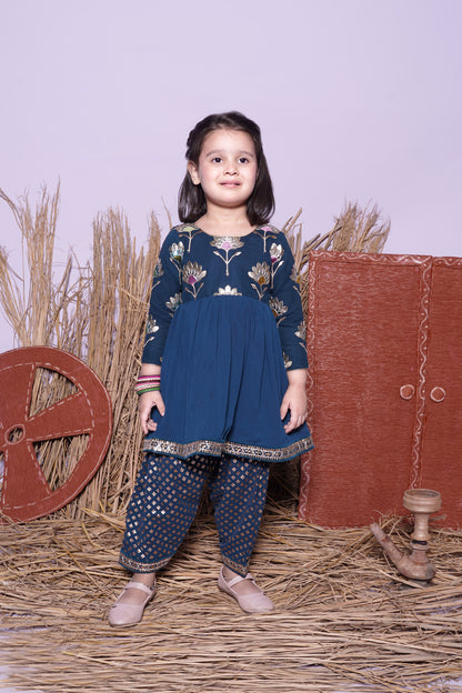 Petrol Blue Kurti with Pant