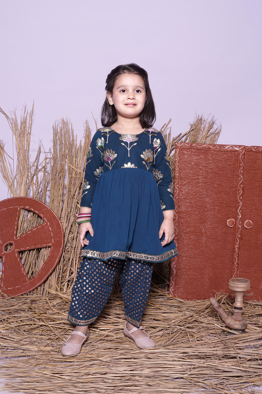 Petrol Blue Kurti with Pant