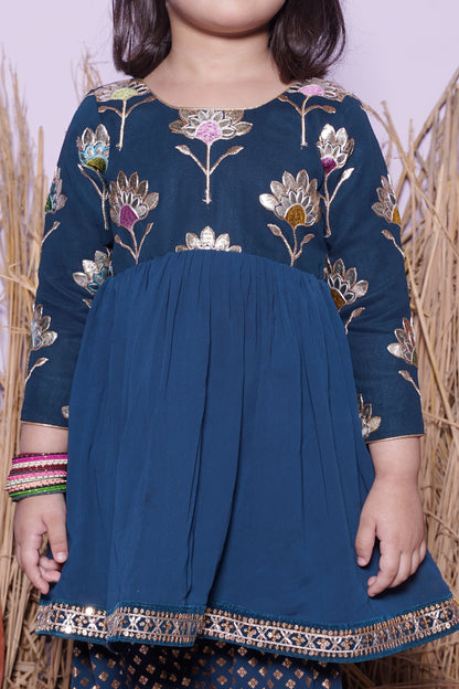 Petrol Blue Kurti with Pant