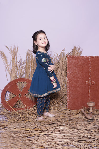 Petrol Blue Kurti with Pant