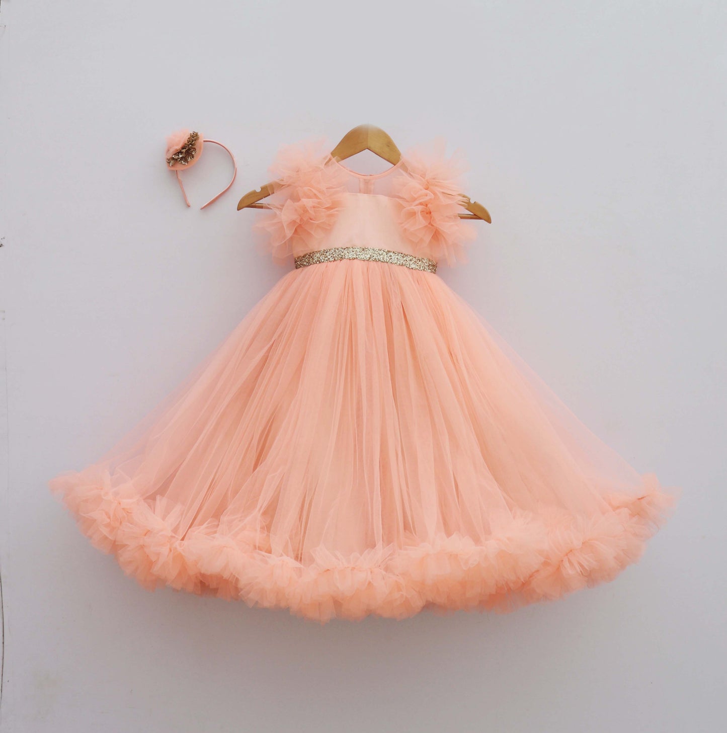 Peach Net Gown