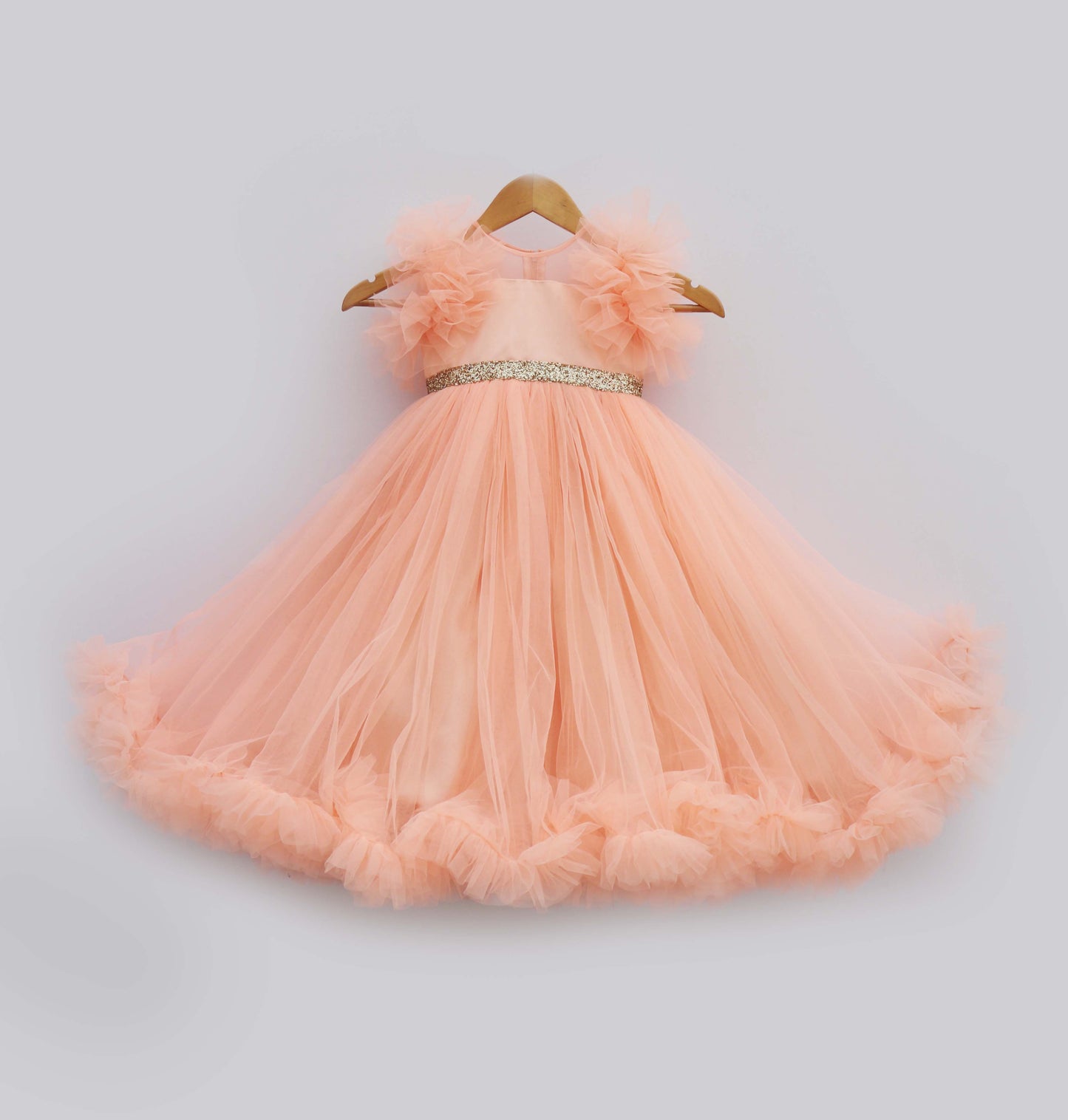 Peach Net Gown