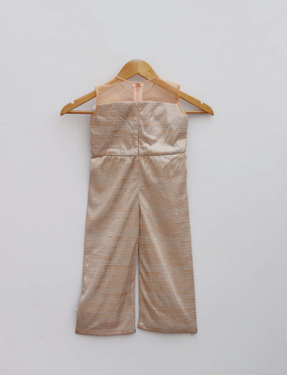 Peach Lycra Jumpsuit