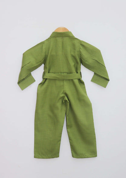 Green Linen Jumpsuit