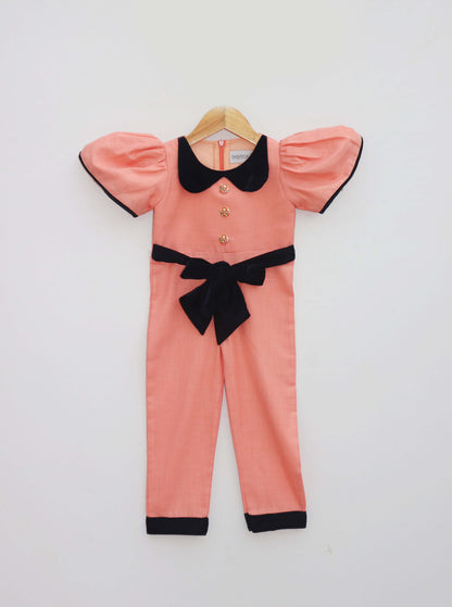 Peach Linen Jumpsuit