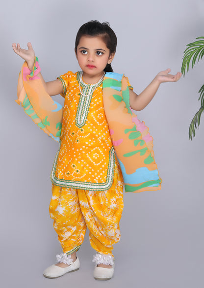 Yellow Kurti and Yellow Dhoti