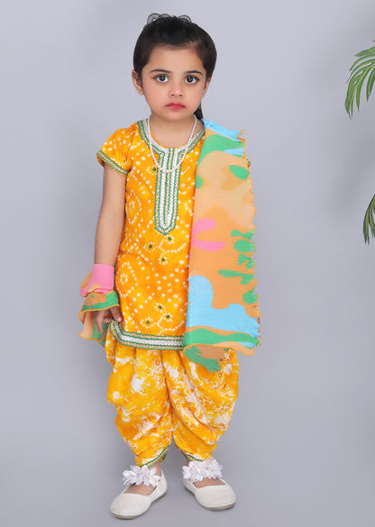 Yellow Kurti and Yellow Dhoti