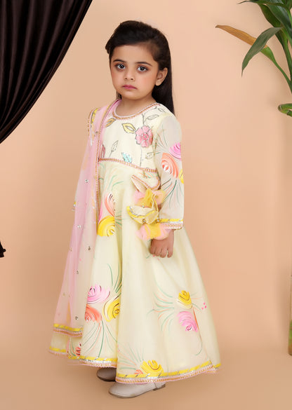 Lemon Yellow Embroidery Anarkali