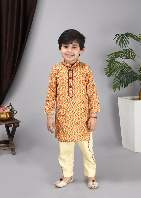 Printed Kurta Yellow Pant