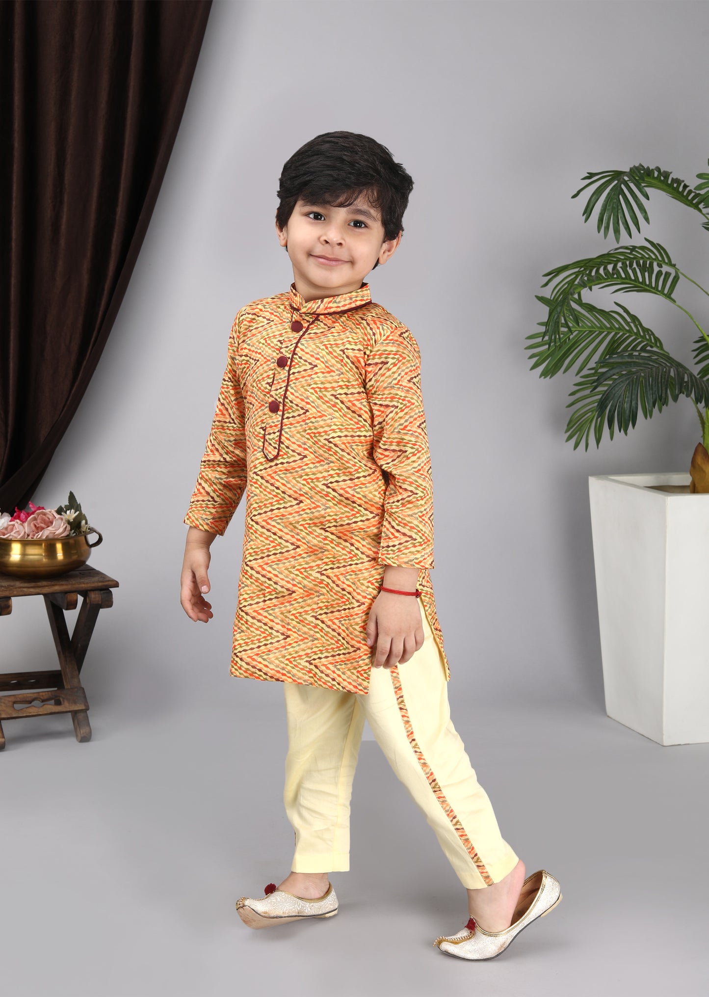 Printed Kurta Yellow Pant