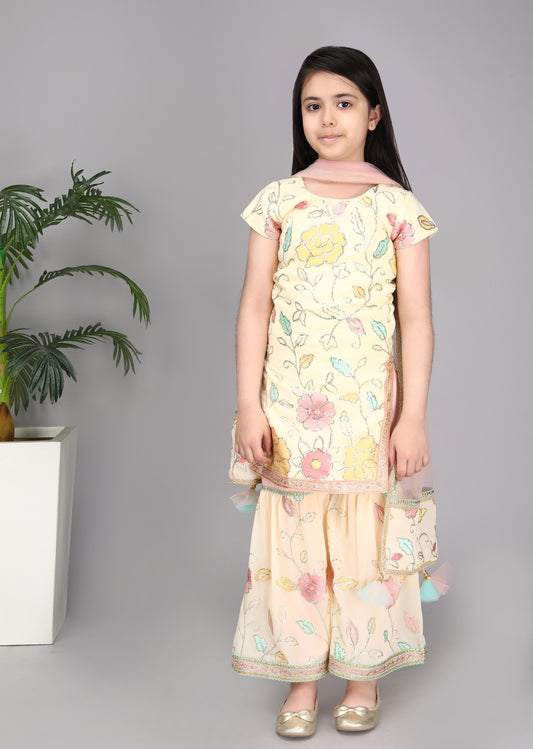 Lemon Yellow Kurti Sharara