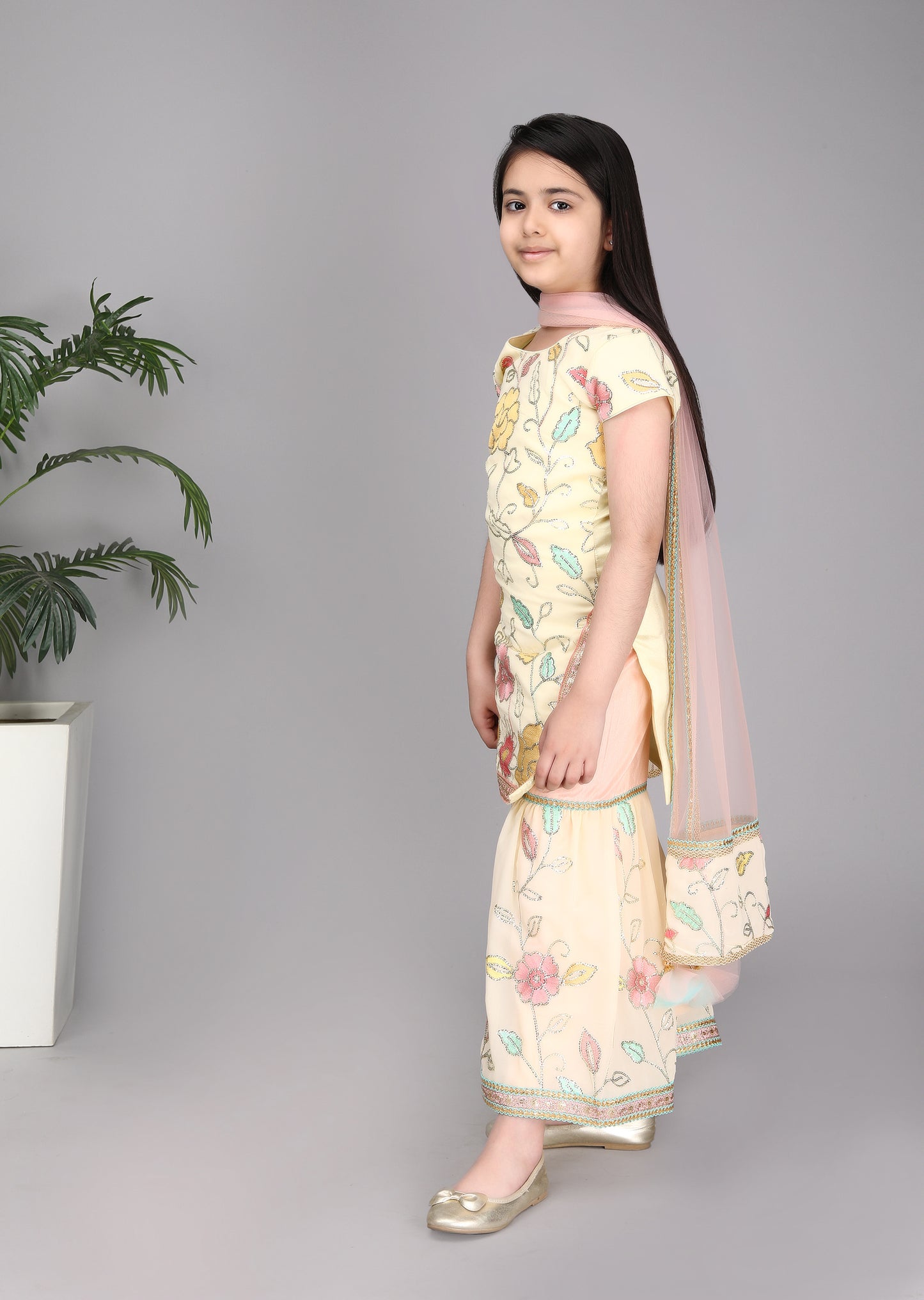 Lemon Yellow Kurti Sharara