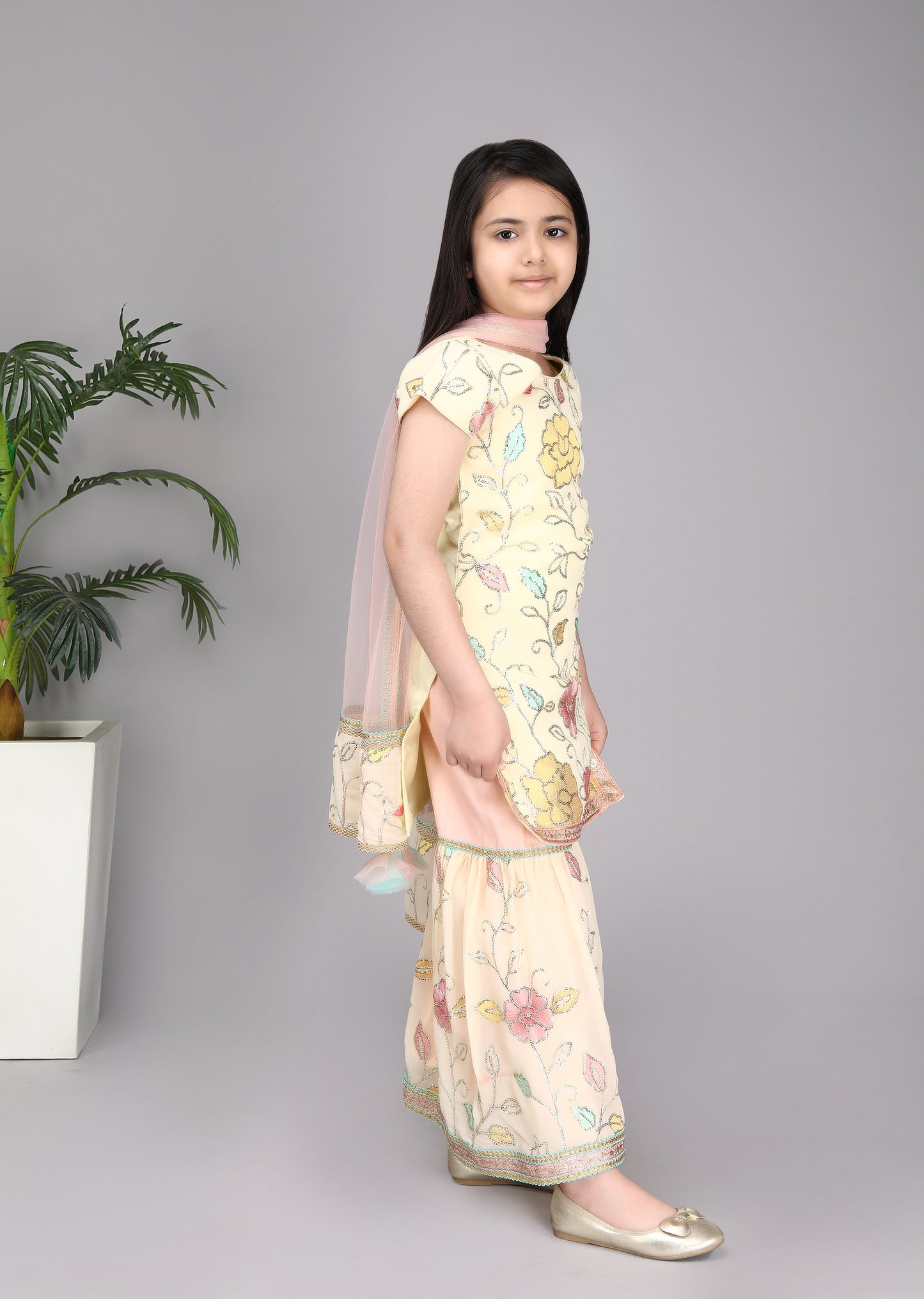 Lemon Yellow Kurti Sharara