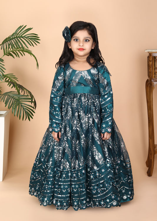 Embroidery Green Anarkali