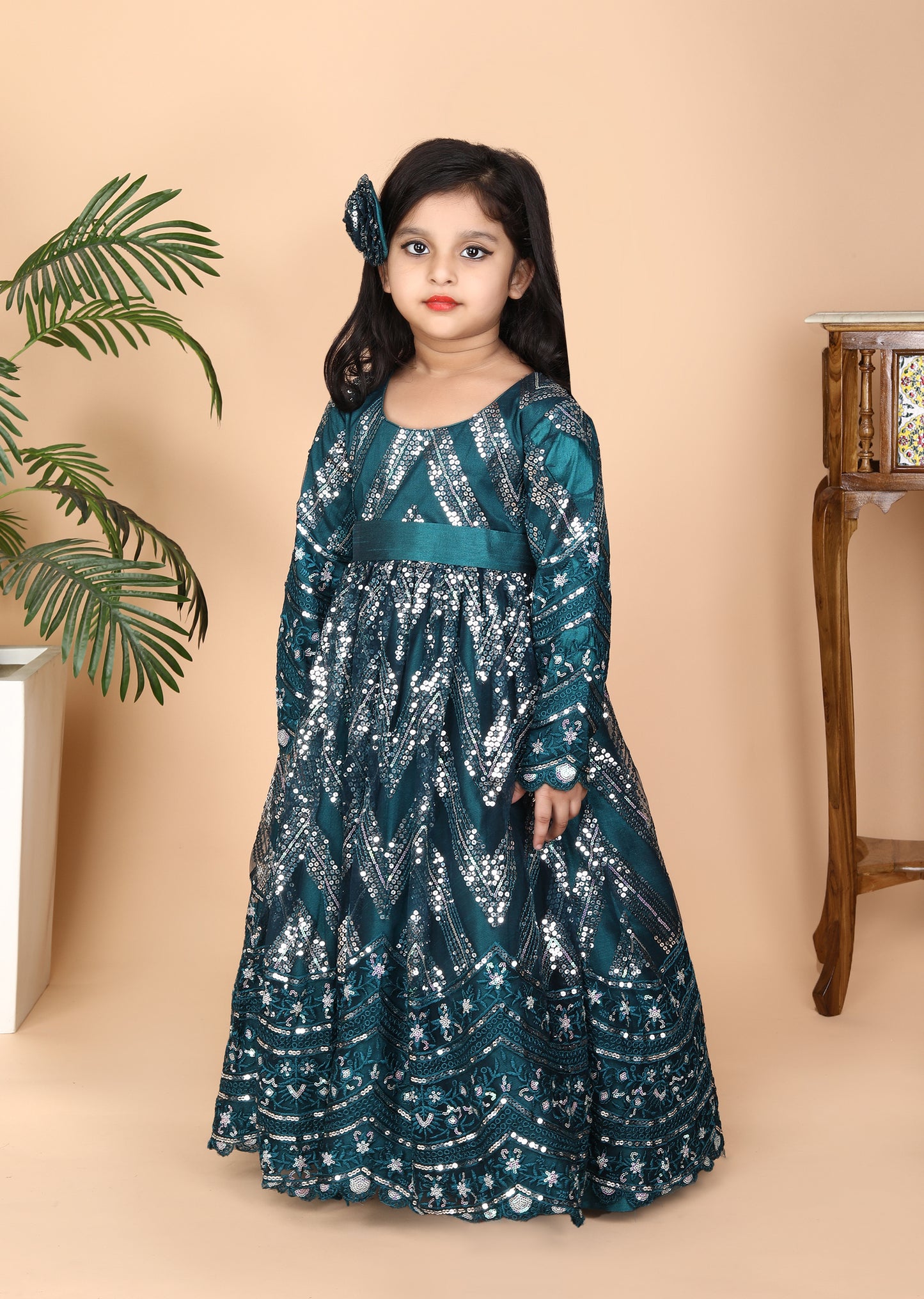 Embroidery Green Anarkali