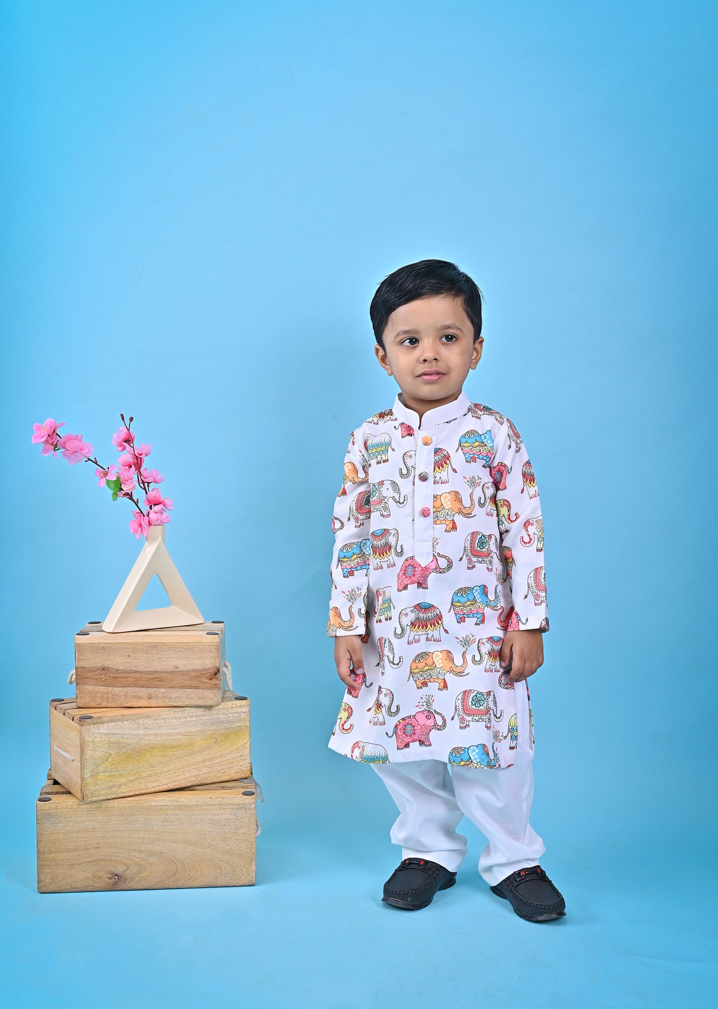 Elephant Print Kurta Chudidar