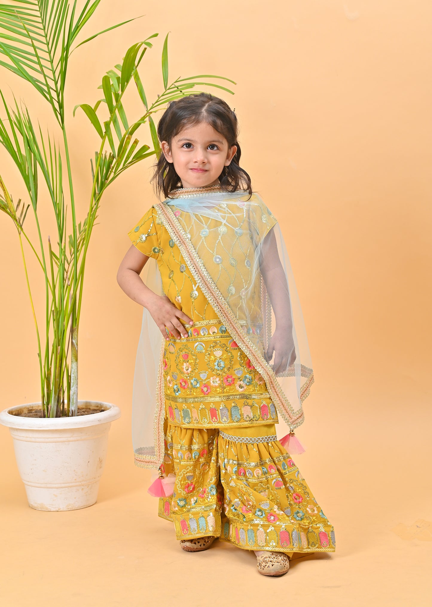 Mustard Kurti Sharara