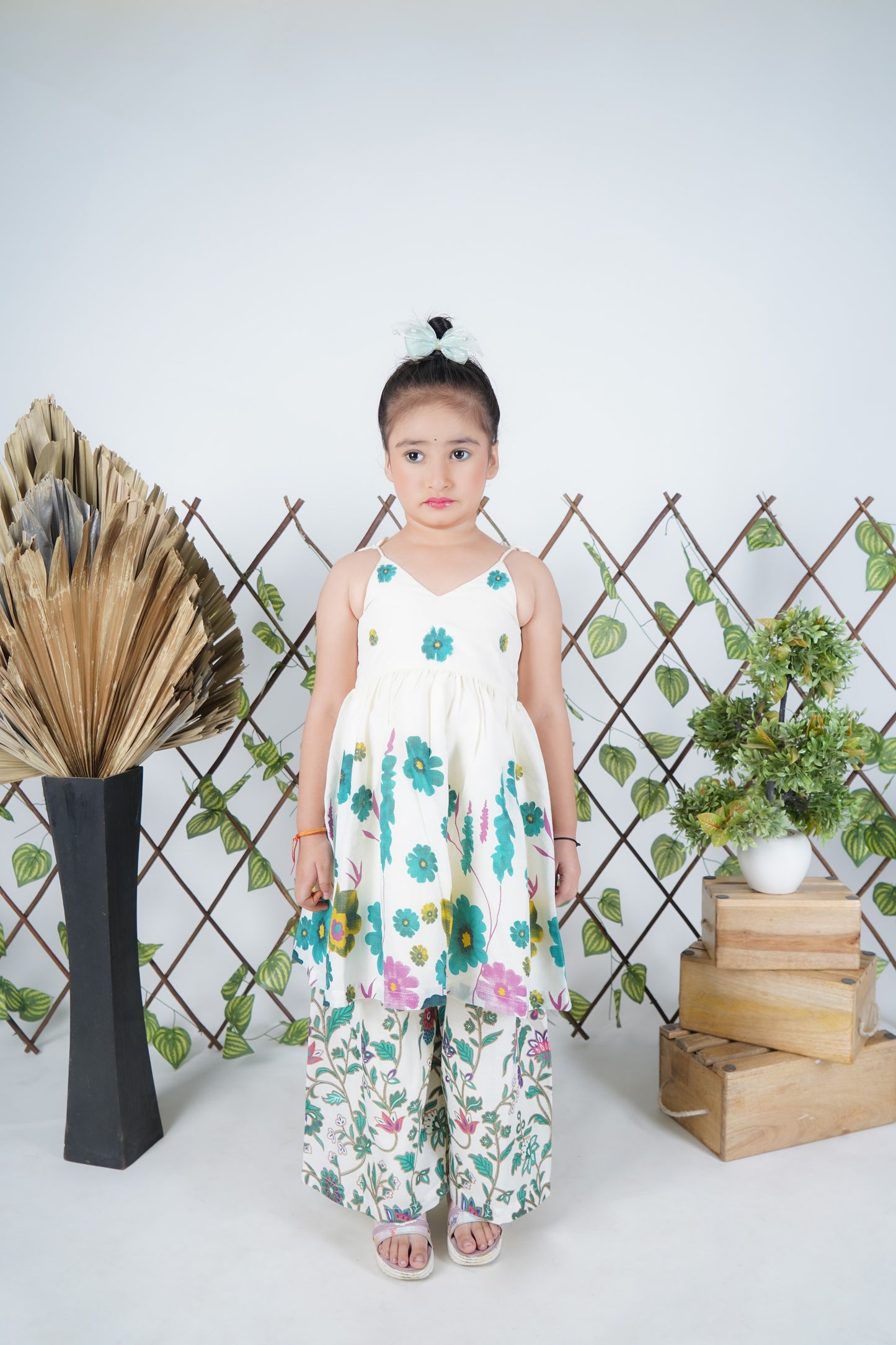 Multicolour Printed Kurti Sharara