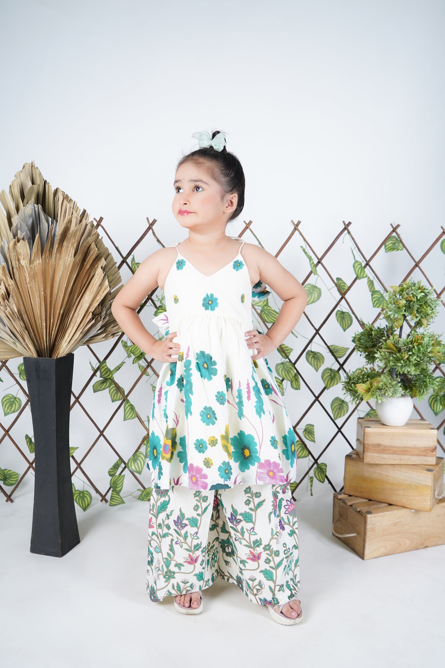 Multicolour Printed Kurti Sharara