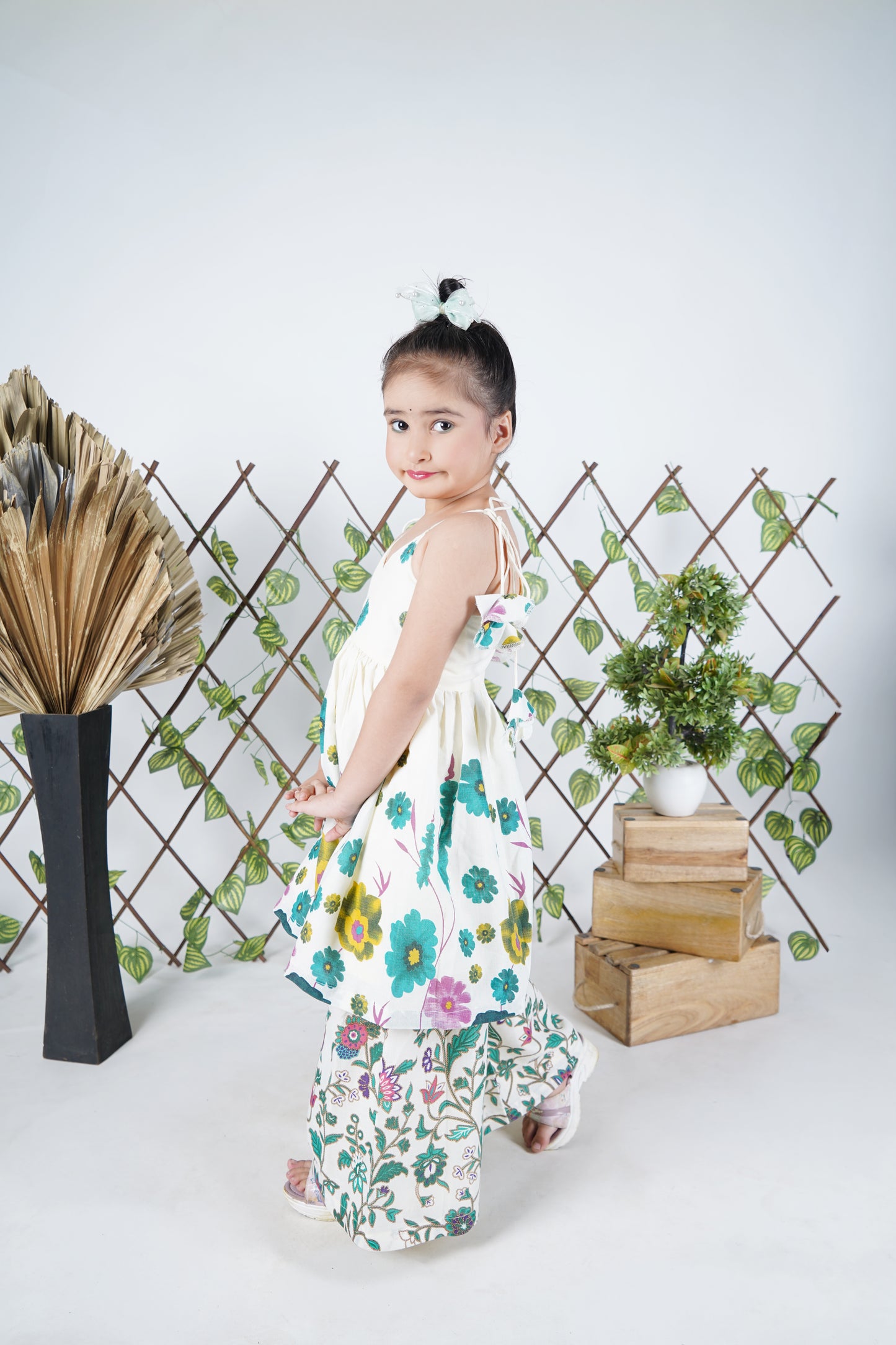 Multicolour Printed Kurti Sharara