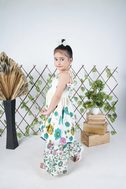 Multicolour Printed Kurti Sharara