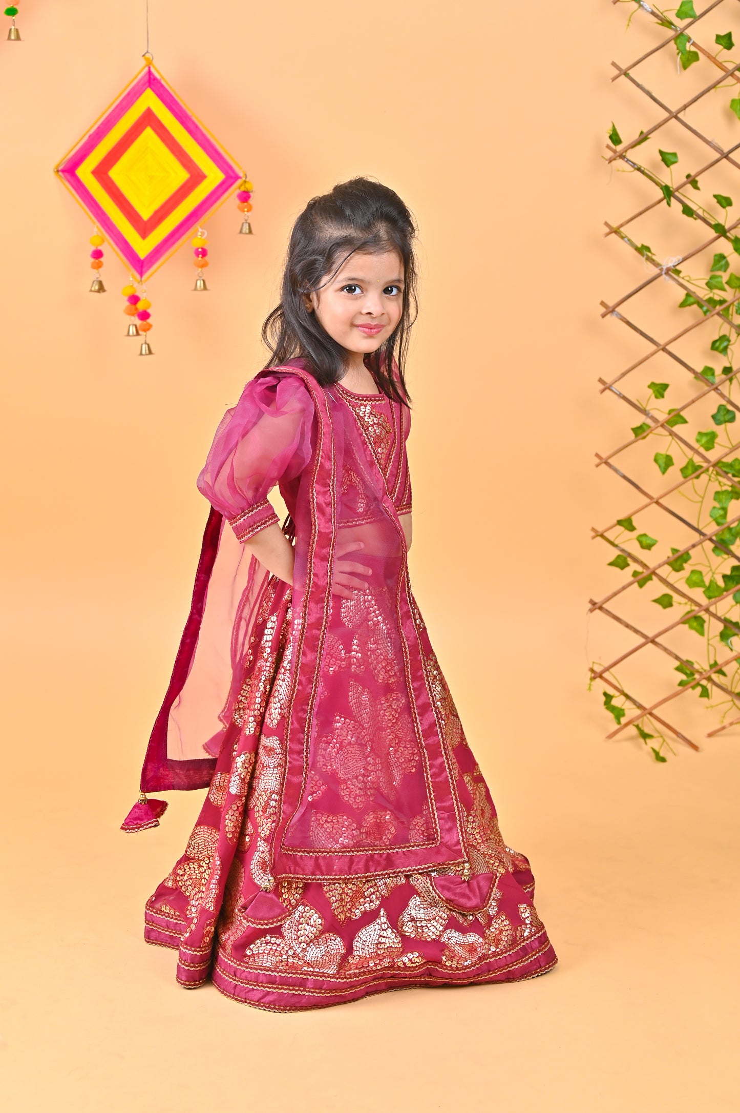 Wine Embroidery Lehenga With Choli