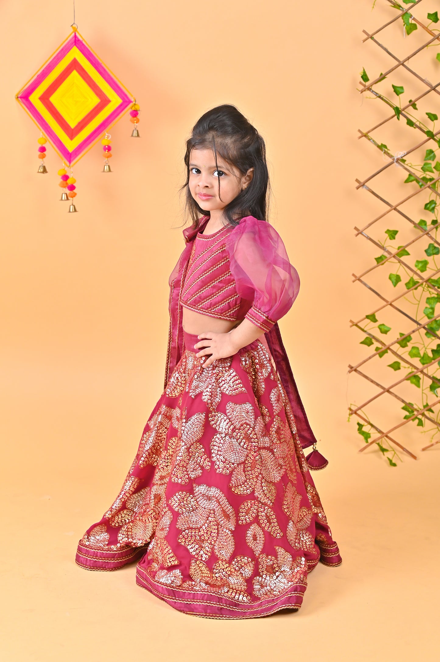 Wine Embroidery Lehenga With Choli