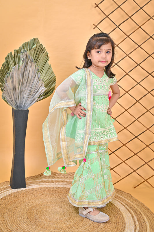 Kurti Sharara Green