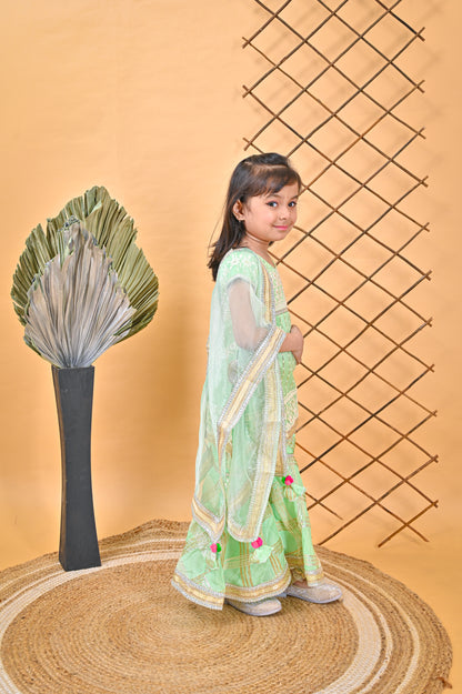 Kurti Sharara Green