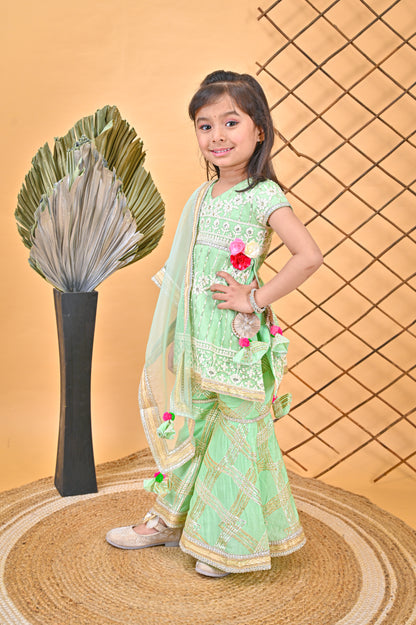 Kurti Sharara Green