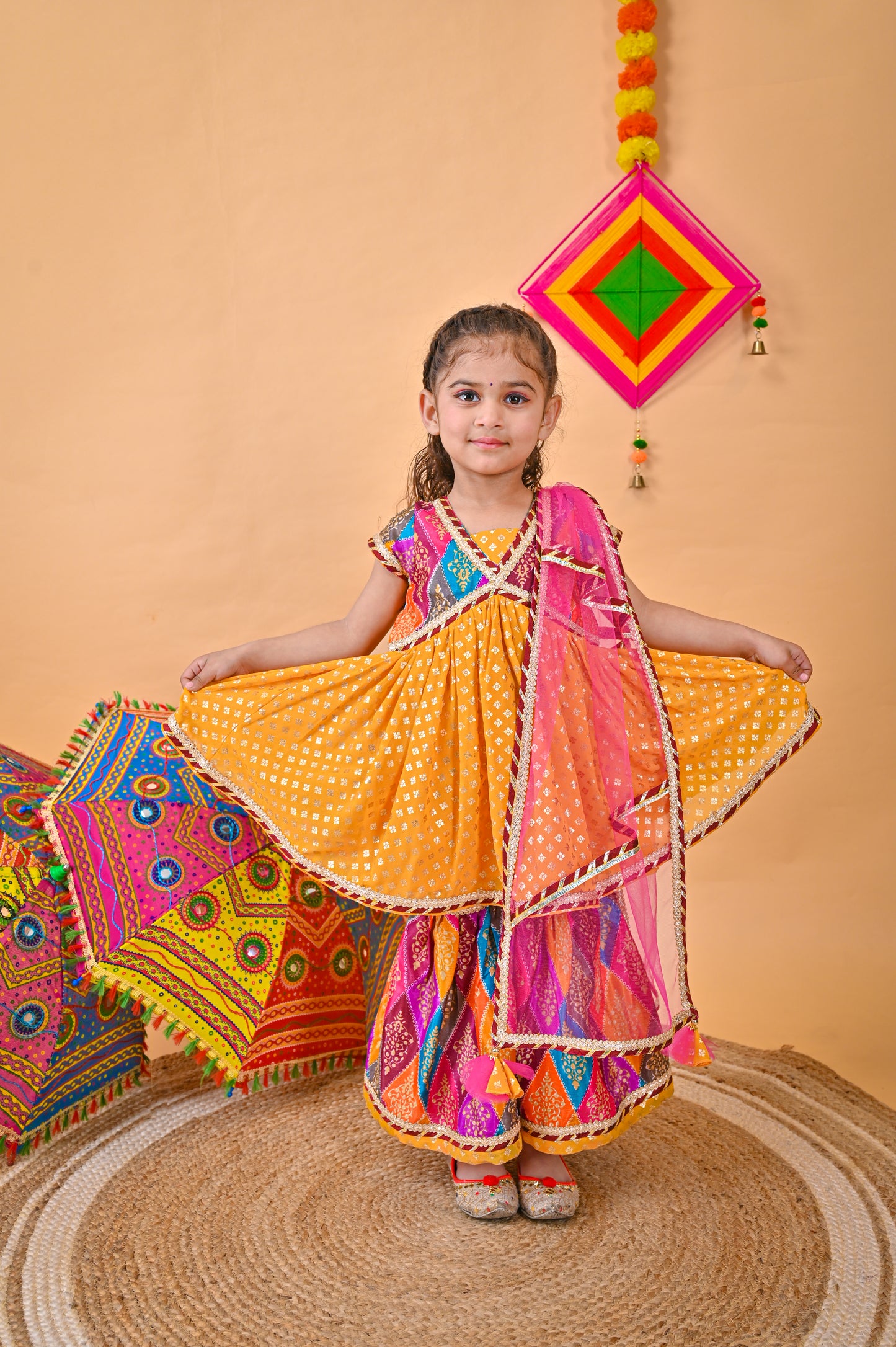 Multicolour Kurti Sarara