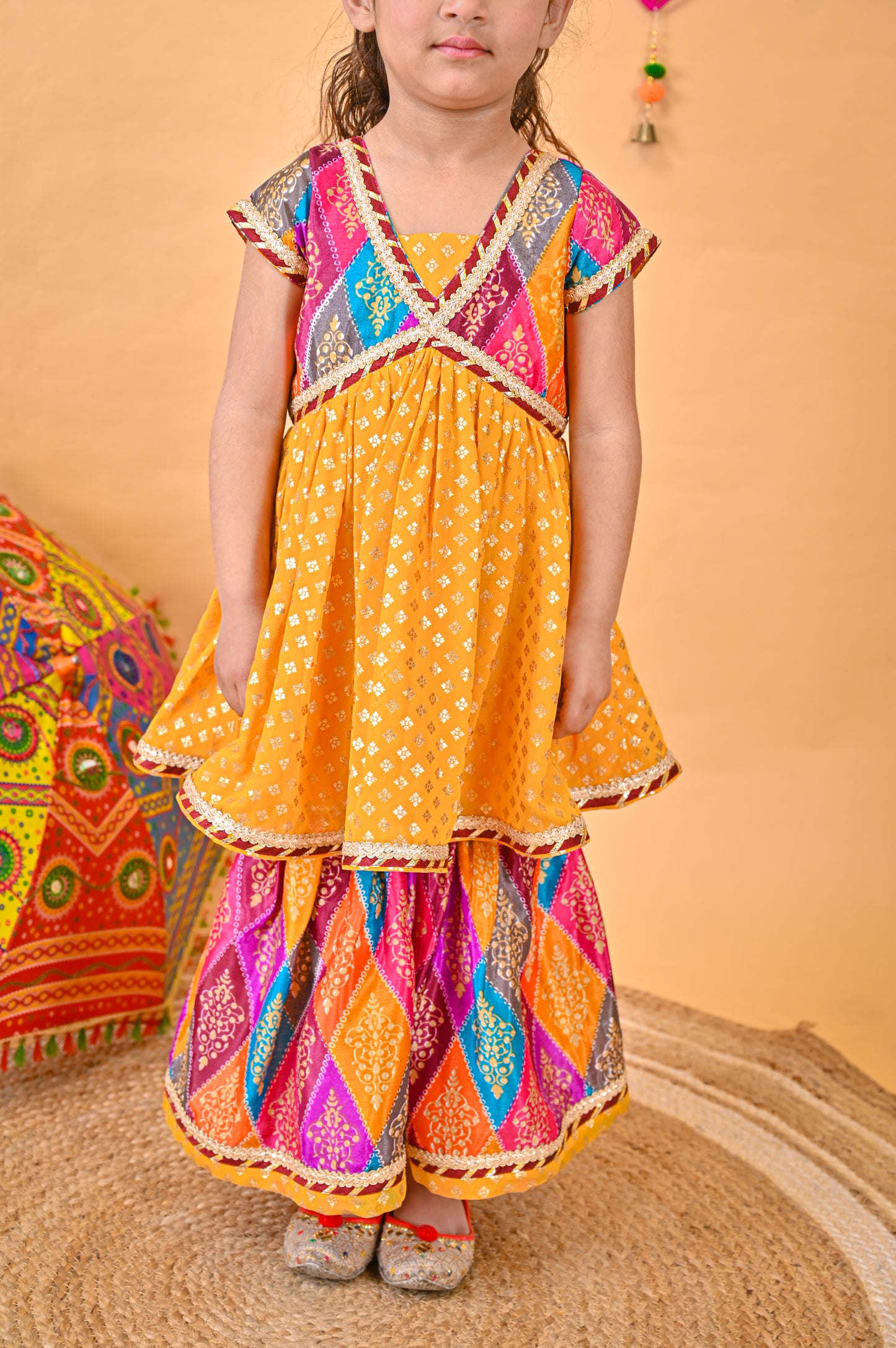 Multicolour Kurti Sarara