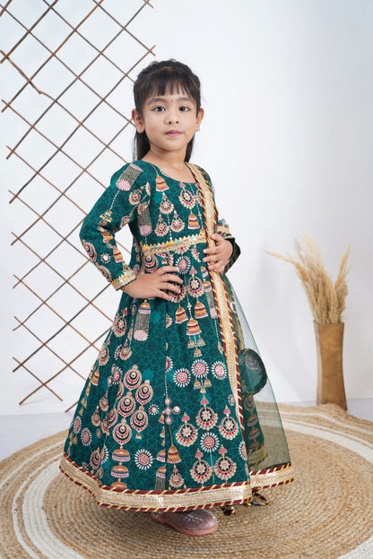 Green Embroidary Anarkali