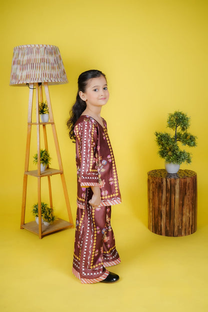 Muiticolour Saton Printed Kurti Sharara