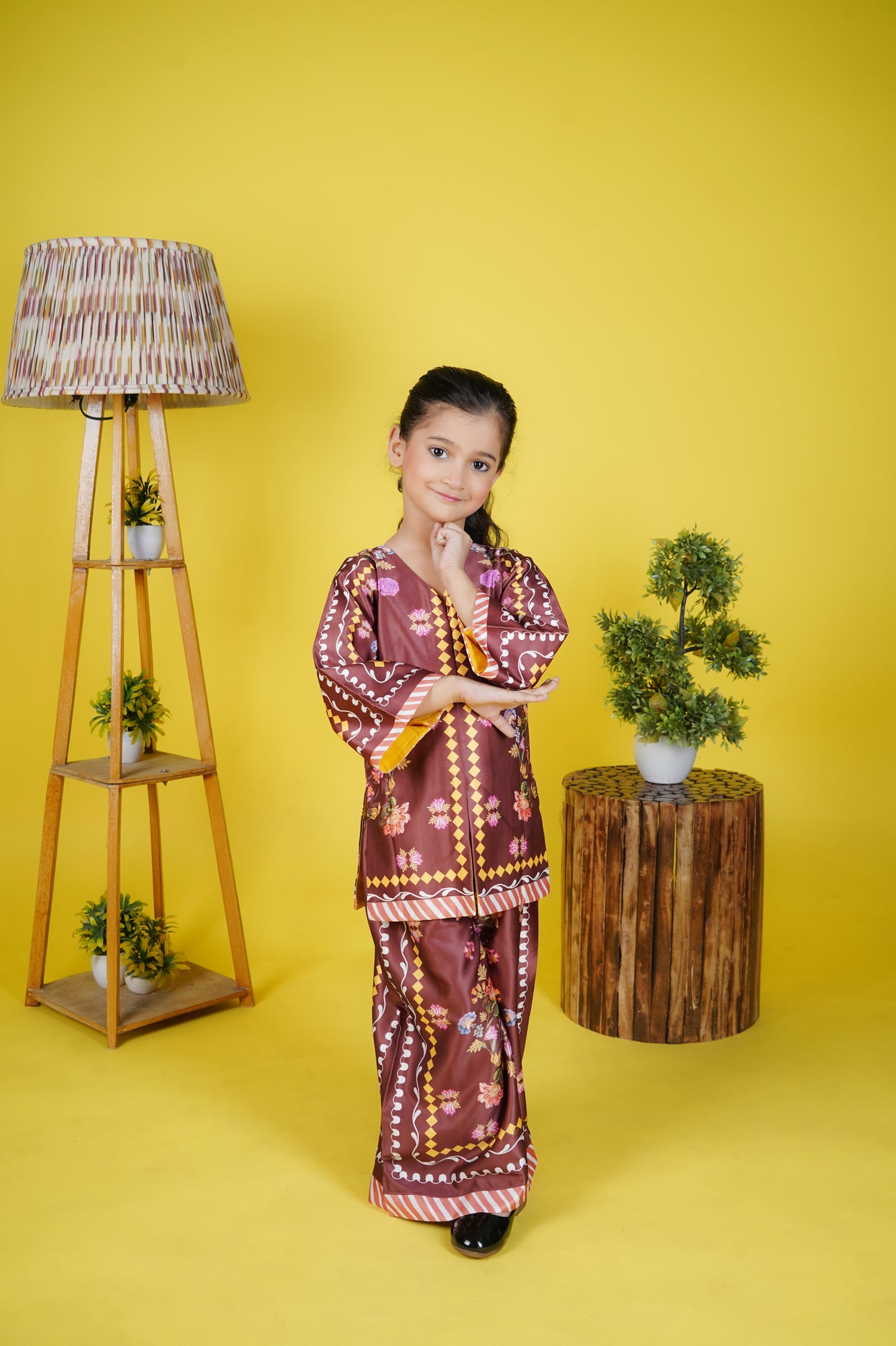 Muiticolour Saton Printed Kurti Sharara