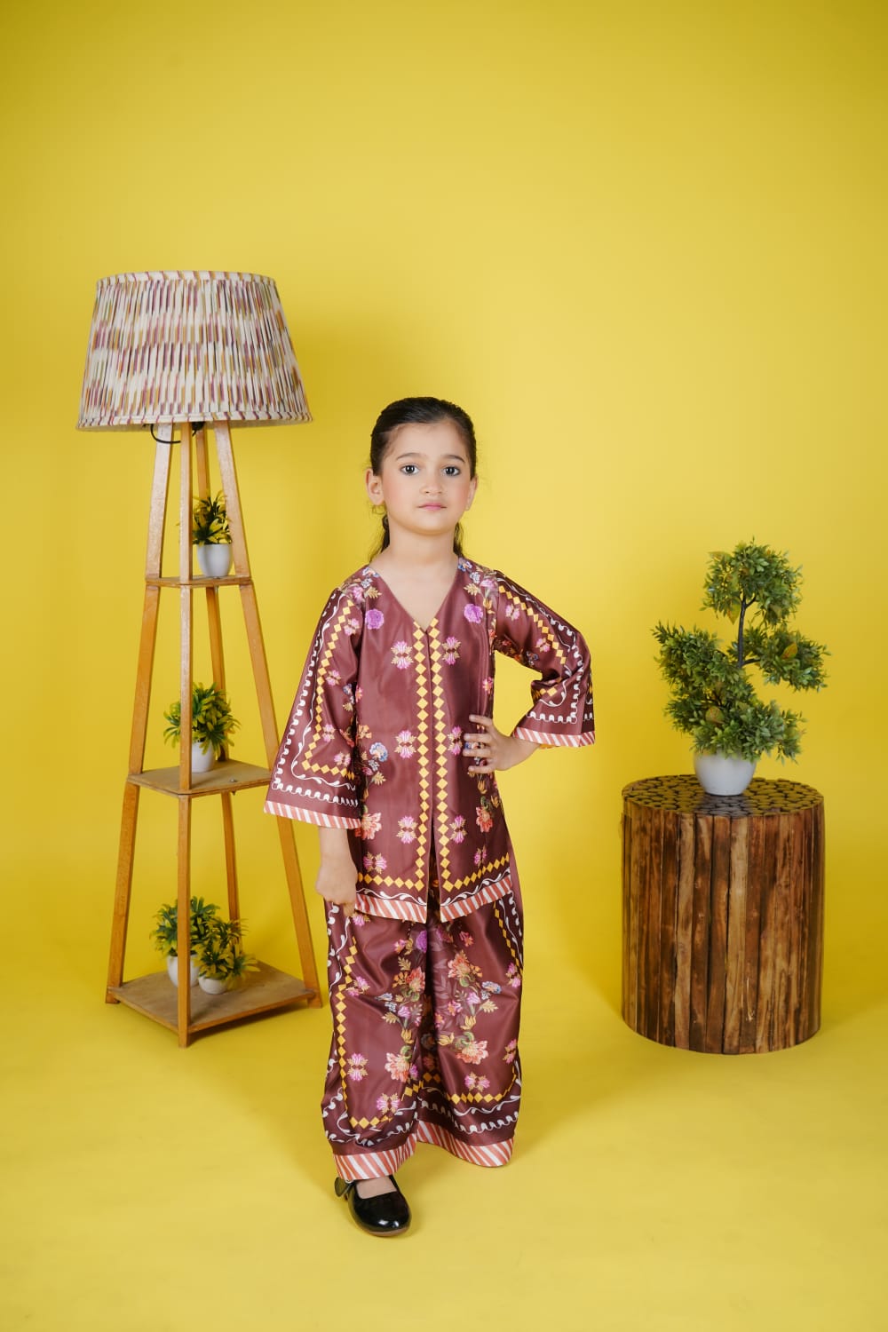 Muiticolour Saton Printed Kurti Sharara